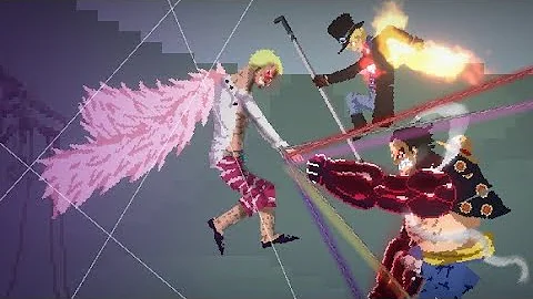 Doflamingo, Sabo, Gear 4 Bounce man Luffy One Piec 1